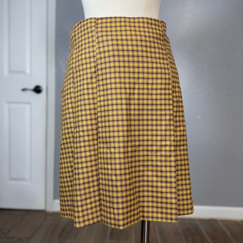 HUGO Roballo Mini Check Skirt, Butternut Check, 10